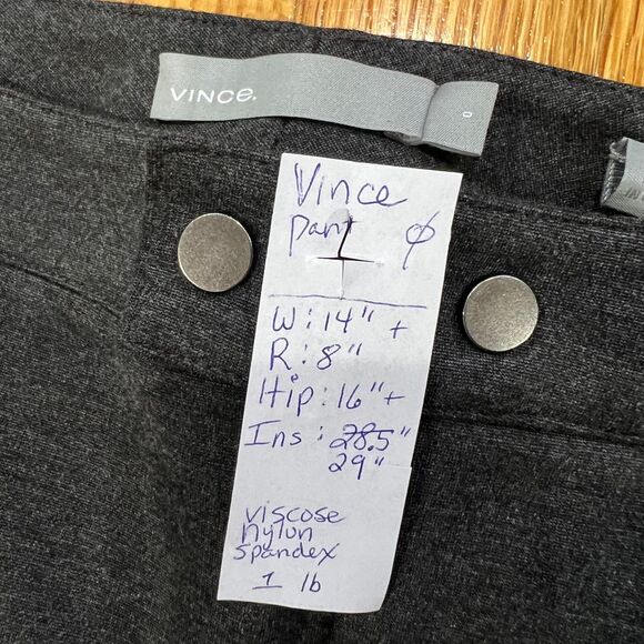Vince Stretch Ski Pants Trousers Size 0 Gray with metal accents & zippers - Picture 6 of 13
